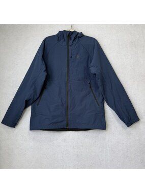 Black Diamond Jacket Mens XL Blue Softshell Fleece Lined Hooded Zip Pockets